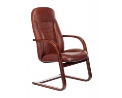 Кресло Бюрократ T-9923WALNUT-AV светло-коричневый Leather Eichel кожа полозья дерево