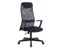 Кресло руководителя Бюрократ KB-8 черный TW-01 TW-11 сетка/ткань с подголов. крестовина пластик