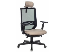Кресло руководителя Бюрократ EXPERT черный TW-01 сиденье бежевый 38-402 сетка/ткань с подголов. крестовина пластик