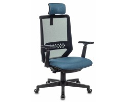 Кресло руководителя Бюрократ EXPERT черный TW-01 сиденье синий 38-415 сетка/ткань с подголов. крестовина пластик