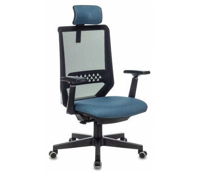 Кресло руководителя Бюрократ EXPERT черный TW-01 сиденье синий 38-415 сетка/ткань с подголов. крестовина пластик
