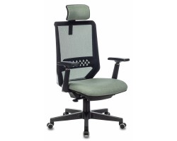 Кресло руководителя Бюрократ EXPERT черный TW-01 сиденье зеленый 38-407 сетка/ткань с подголов. крестовина пластик
