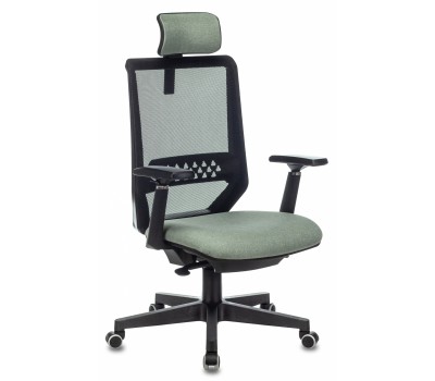 Кресло руководителя Бюрократ EXPERT черный TW-01 сиденье зеленый 38-407 сетка/ткань с подголов. крестовина пластик