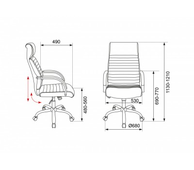 Кресло руководителя Бюрократ T-8010SL/BLACK черный искусственная кожа крестовина хром