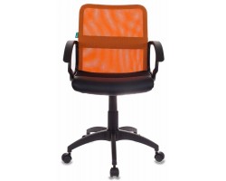 Кресло Бюрократ CH-590 спинка сетка оранжевый сиденье черный искусст.кожа/сетка