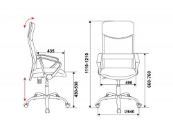 Кресло руководителя Бюрократ CH-600/OR-16 спинка сетка черный сиденье черный Or-16 искусственная кожа крестовина хром-foto5
