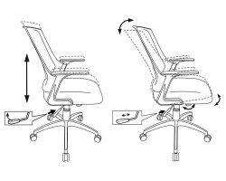 Кресло Бюрократ CH-500 спинка сетка синий сиденье черный TW-11 сетка/ткань-foto5