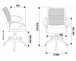 Кресло Бюрократ CH-590/BL/BLACK спинка сетка синий сиденье черный искусственная кожа-foto5
