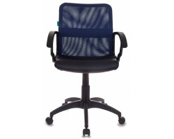 Кресло Бюрократ CH-590/BL/BLACK спинка сетка синий сиденье черный искусственная кожа