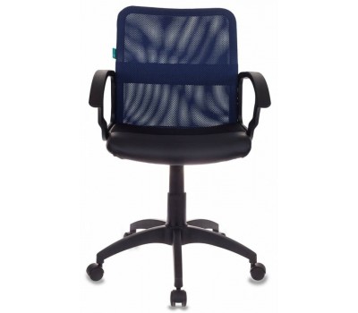 Кресло Бюрократ CH-590/BL/BLACK спинка сетка синий сиденье черный искусственная кожа