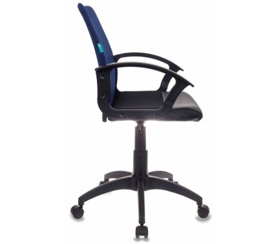 Кресло Бюрократ CH-590/BL/BLACK спинка сетка синий сиденье черный искусственная кожа