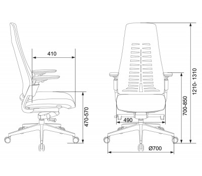 Кресло руководителя Бюрократ _DALI/BLACK черный крестовина алюминий