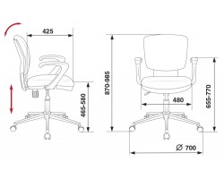 Кресло Бюрократ CH-636AXSL/GREEN зеленый BAHAMA крестовина хром-foto5