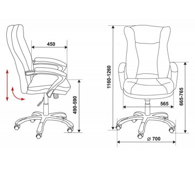 Кресло руководителя Бюрократ CH-879 коричневый искусственная кожа крестовина пластик пластик темно-серый