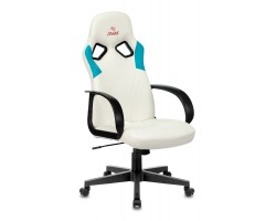 Кресло игровое Zombie RUNNER белый/голубой эко.кожа крестовина пластик