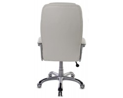 Кресло руководителя Бюрократ T-9905 белый искусственная кожа (пластик серебро)-foto3