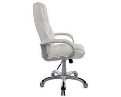 Кресло руководителя Бюрократ T-9905 белый искусственная кожа (пластик серебро)-foto2
