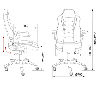 Кресло игровое Бюрократ VIKING-2/BL+BLUE черный/синий искусственная кожа