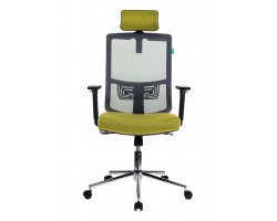 Кресло руководителя Бюрократ MC-612-H/DG/GREEN серый TW-04 сиденье зеленый BAHAMA сетка/ткань крестовина хром