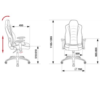 Кресло игровое Бюрократ VIKING-3/BL+BLUE черный/синий искусственная кожа