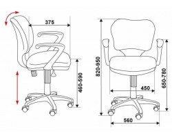 Кресло Бюрократ CH-540AXSN-LOW/26-25 низкая спинка серый 26-25-foto5