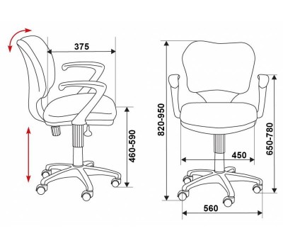 Кресло Бюрократ Ch-540AXSN-Low низкая спинка оранжевый 26-29-1
