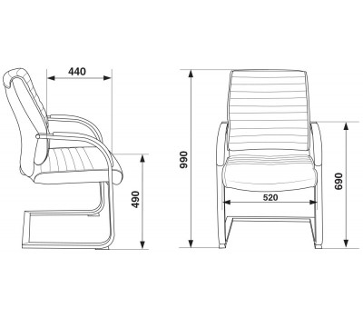 Кресло Бюрократ T-8010-LOW-V/IVORY на полозьях слоновая кость искусственная кожа