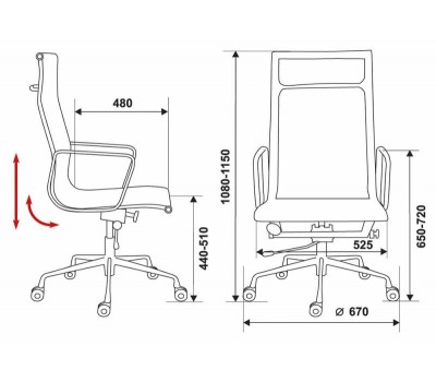 Кресло Бюрократ CH-996/007 коричневый сетка крестовина алюминий