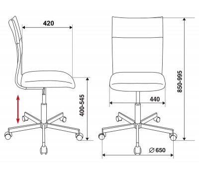 Кресло Бюрократ CH-1399/R+B спинка сетка красный сиденье черный искусственная кожа крестовина металл
