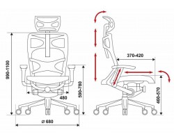 Кресло руководителя Бюрократ 811/Black черный клетка сетка крестовина алюминий-foto5