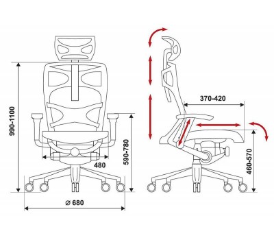 Кресло руководителя Бюрократ 811/Black черный клетка сетка крестовина алюминий