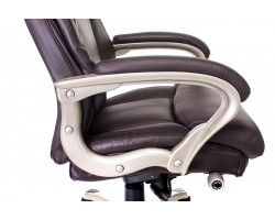 Кресло руководителя Бюрократ T-9916/BROWN коричневый рец.кожа/кожзам-foto4