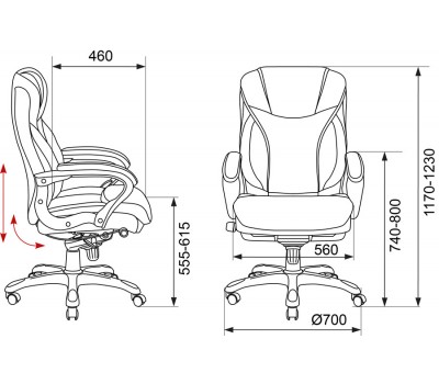 Кресло руководителя Бюрократ T-9916/BROWN коричневый рец.кожа/кожзам