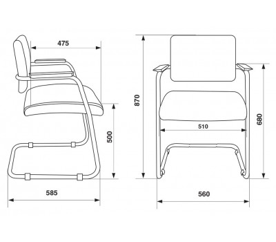 Кресло Бюрократ CH-271N-V черный Leather Black эко.кожа полозья металл черный