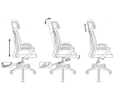 Кресло руководителя Бюрократ MC-411-H/DG/26-25 серый TW-04 сиденье серый 26-25 сетка/ткань