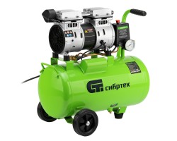 Компрессор безмаслянный малошумный МБ 1100/24,1100 Вт, 24 л, 170 л/мин// Сибртех 