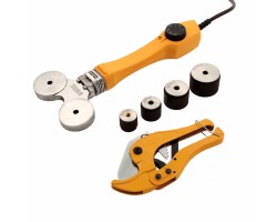 Аппарат для сварки пластиковых труб DWP-750, 750 Вт, 0-300 град, 4 насадки, 20-40 мм Denzel 