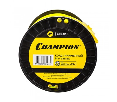 Леска для триммера Champion Star 2,4 мм x 90 м Леска для триммера Champion Star 2,4 мм x 90 м