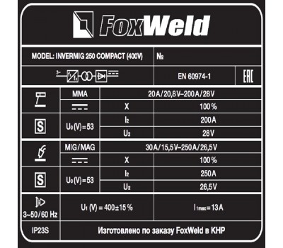 Сварочный полуавтомат Invermig 250 Compact (400V)