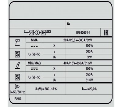 Сварочный полуавтомат INVERMIG 351 PWE