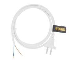 Шнур сетевой Energy Series, ПВС, 1,5 м, 2 x 1 мм, с неразборной вилкой, белый, Denzel-foto2