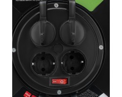 Удлинитель силовой на кабельной катушке, ПВС, 25 м, 4 розетки с крышкой, IP44, 16А, УХз16, Сибртех-foto5