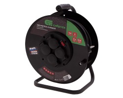 Удлинитель силовой 30 м, 16А, тип УХз16, КГ 3 x 1.5 мм, на стальной катушке, 4 розетки Сибртех