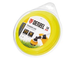 Леска для триммера, звезда 2.4 мм х 58 м, блистер Flex cord Denzel