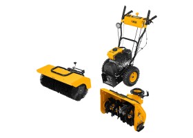 Гибридная снегоуборочная машина с функц. подметания SWB-800, 212 сс, руч. старт, 2 насадки// Denzel-foto2