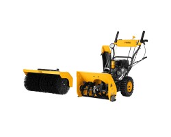 Гибридная снегоуборочная машина с функц. подметания SWB-800, 212 сс, руч. старт, 2 насадки// Denzel