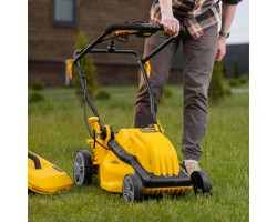 Газонокосилка электрическая GMC-1800, шир. 38см, 1800 Вт, 6 уров., травосб. 35 л Denzel-foto25