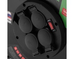 Удлинитель силовой 50 м, 16А, тип УХз16, КГ 3 x 2.5 мм, на стальной катушке, 4 розетки Сибртех-foto7