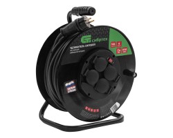 Удлинитель силовой 50 м, 16А, тип УХз16, КГ 3 x 2.5 мм, на стальной катушке, 4 розетки Сибртех-foto2