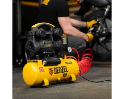 Компрессор безмасл. малошумный DLP-950/10, 950Вт,10 л, 2850 об/мин, 170 л/мин Denzel-foto24